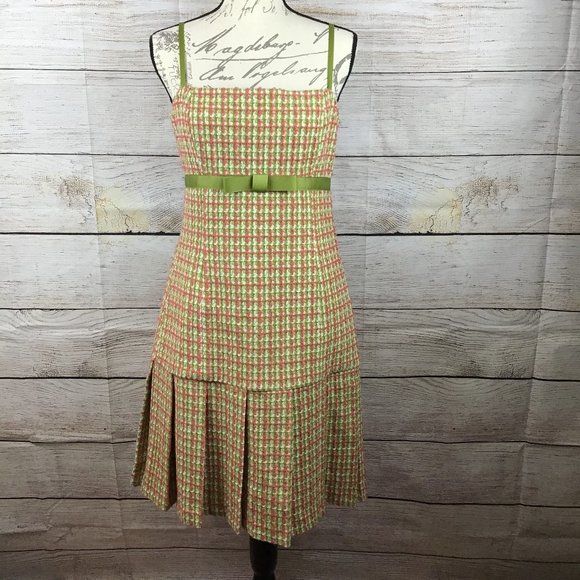 Betsey Johnson Dresses & Skirts - Vintage Betsey Johnson Ribbon Bow Pleated Tweed